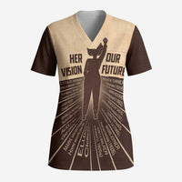 Her Vision Our Future Scrub Top African Influential Black Women Inventors and Pioneers - Wonder Print Shop