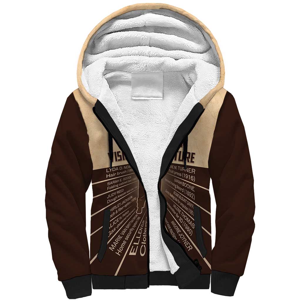 Her Vision Our Future Sherpa Hoodie African Influential Black Women Inventors and Pioneers - Wonder Print Shop
