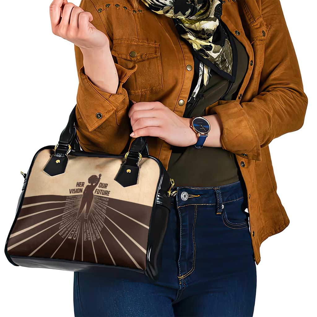 Her Vision Our Future Shoulder Handbag African Influential Black Women Inventors and Pioneers - Wonder Print Shop