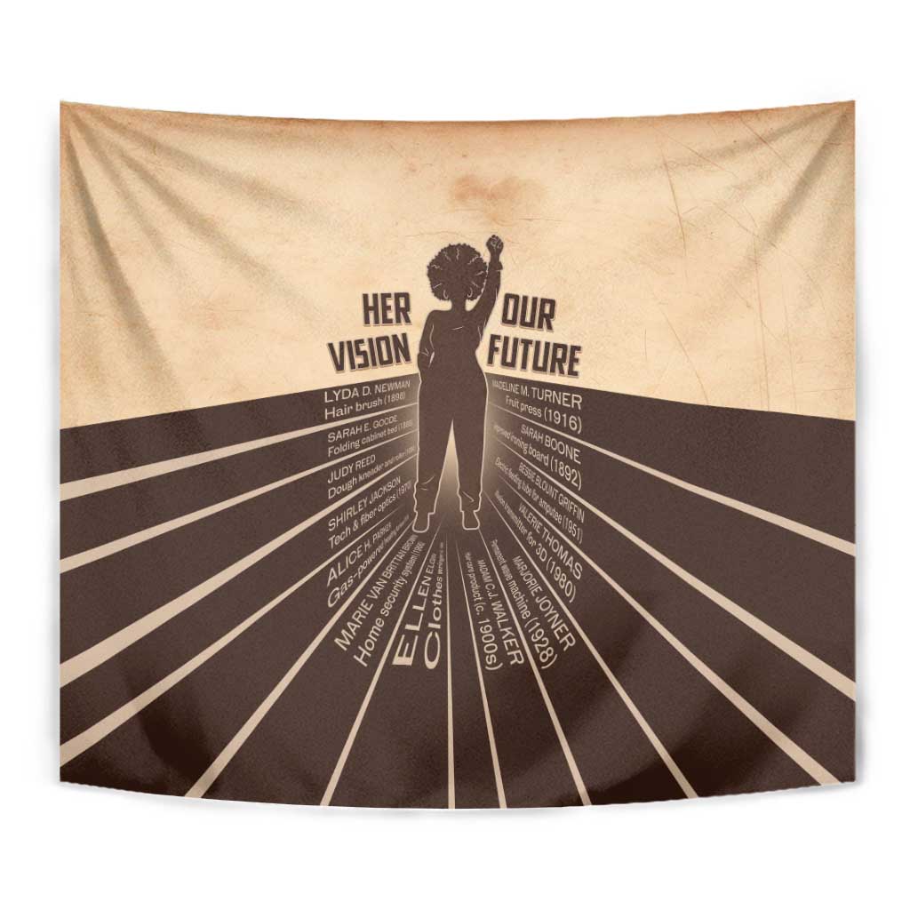Her Vision Our Future Tapestry African Influential Black Women Inventors and Pioneers - Wonder Print Shop