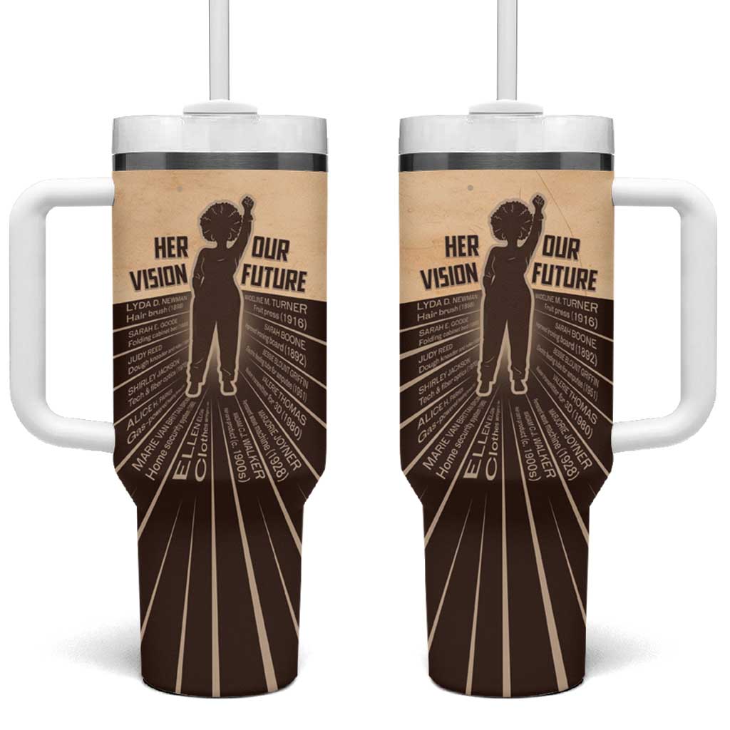 Her Vision Our Future Tumbler With Handle African Influential Black Women Inventors and Pioneers - Wonder Print Shop