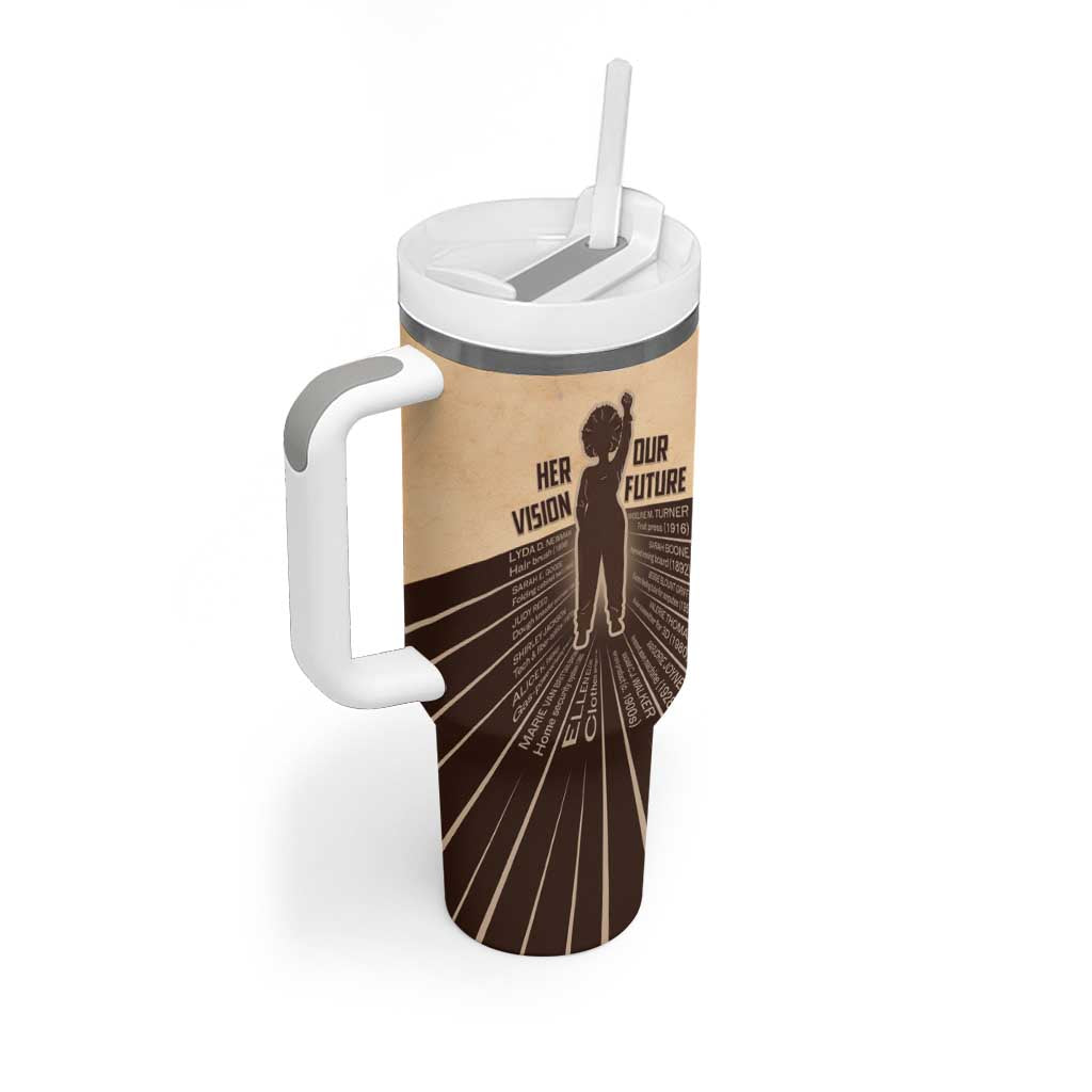 Her Vision Our Future Tumbler With Handle African Influential Black Women Inventors and Pioneers - Wonder Print Shop
