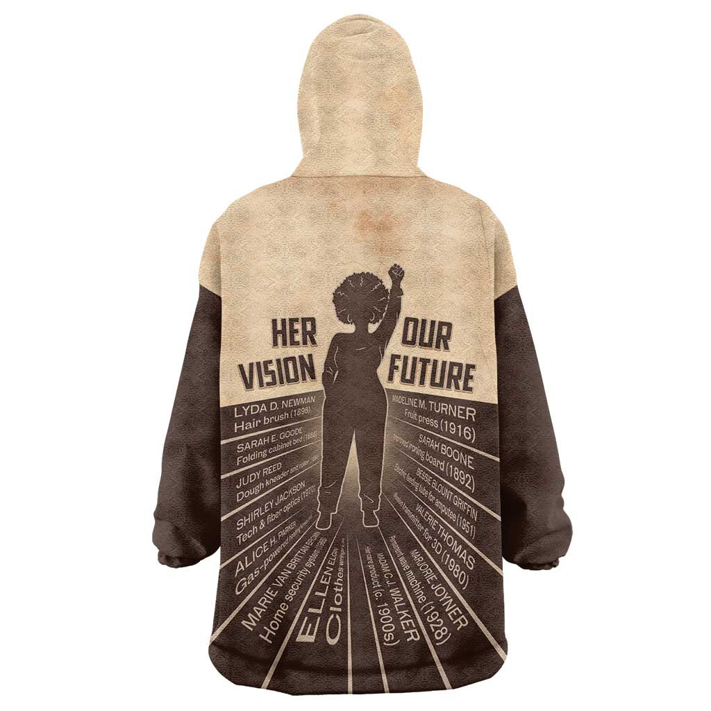 Her Vision Our Future Wearable Blanket Hoodie African Influential Black Women Inventors and Pioneers - Wonder Print Shop