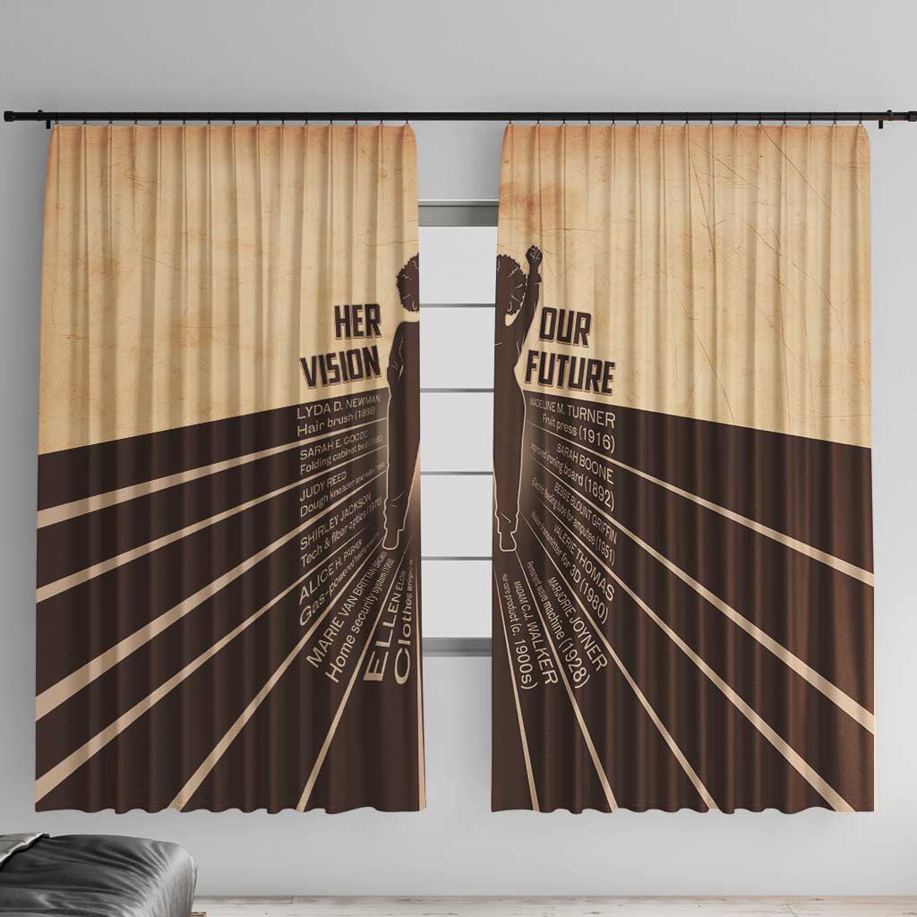 Her Vision Our Future Window Curtain African Influential Black Women Inventors and Pioneers - Wonder Print Shop