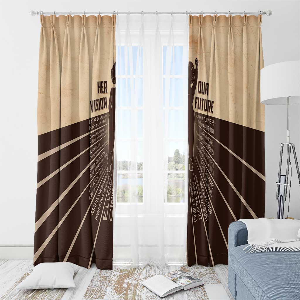 Her Vision Our Future Window Curtain African Influential Black Women Inventors and Pioneers - Wonder Print Shop
