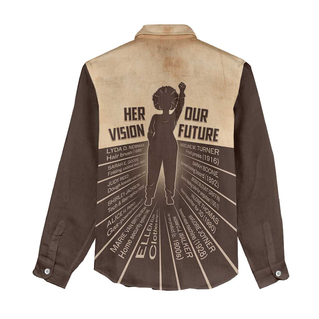 Her Vision Our Future Women Casual Shirt African Influential Black Women Inventors and Pioneers - Wonder Print Shop