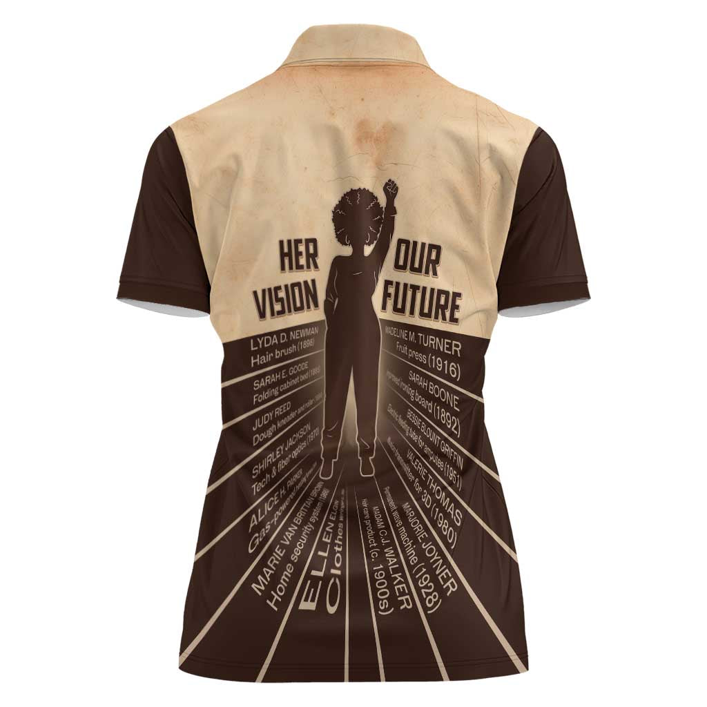 Her Vision Our Future Women Polo Shirt African Influential Black Women Inventors and Pioneers - Wonder Print Shop