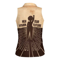 Her Vision Our Future Women Sleeveless Polo Shirt African Influential Black Women Inventors and Pioneers - Wonder Print Shop