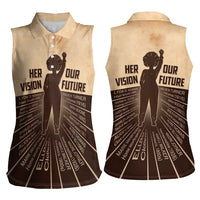 Her Vision Our Future Women Sleeveless Polo Shirt African Influential Black Women Inventors and Pioneers - Wonder Print Shop