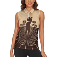 Her Vision Our Future Women Sleeveless Polo Shirt African Influential Black Women Inventors and Pioneers - Wonder Print Shop
