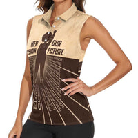 Her Vision Our Future Women Sleeveless Polo Shirt African Influential Black Women Inventors and Pioneers - Wonder Print Shop