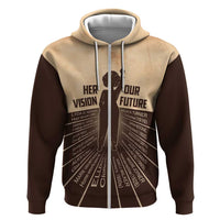 Her Vision Our Future Zip Hoodie African Influential Black Women Inventors and Pioneers - Wonder Print Shop
