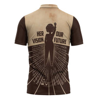 Her Vision Our Future Zipper Polo Shirt African Influential Black Women Inventors and Pioneers - Wonder Print Shop