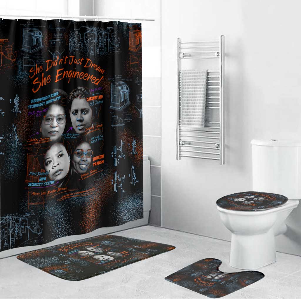 She Didn't Just Dream She Engineered Bathroom Set African Celebrating Trailblazing Black Women Innovators in Technology and Engineering - Wonder Print Shop