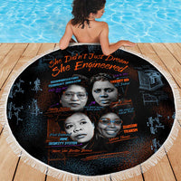 She Didn't Just Dream She Engineered Beach Blanket African Celebrating Trailblazing Black Women Innovators in Technology and Engineering - Wonder Print Shop