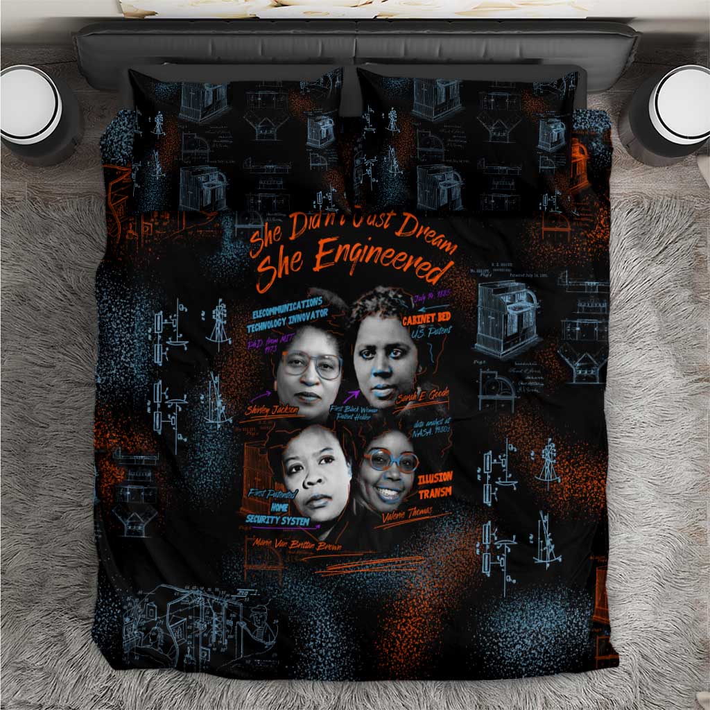 She Didn't Just Dream She Engineered Bedding Set African Celebrating Trailblazing Black Women Innovators in Technology and Engineering - Wonder Print Shop