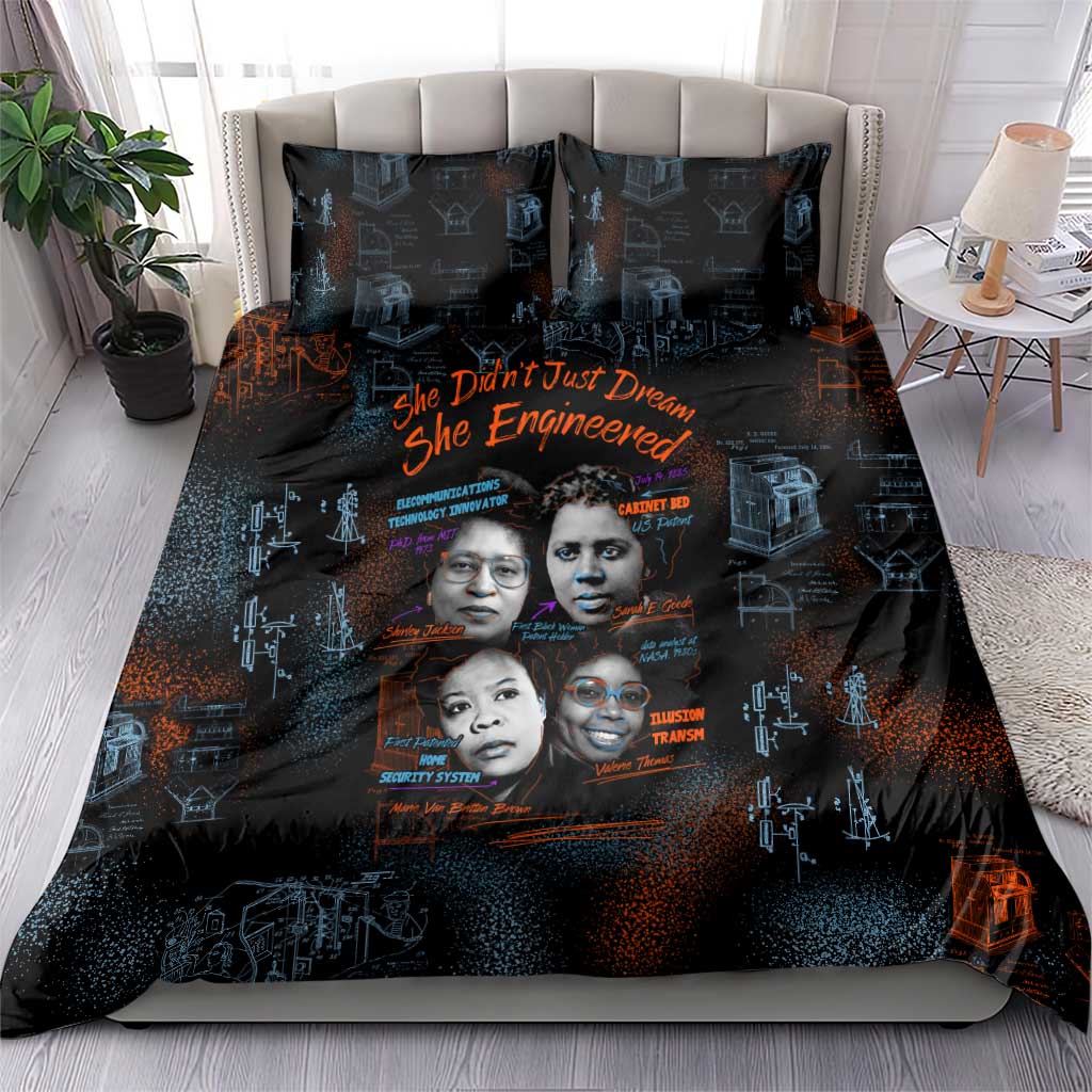She Didn't Just Dream She Engineered Bedding Set African Celebrating Trailblazing Black Women Innovators in Technology and Engineering - Wonder Print Shop