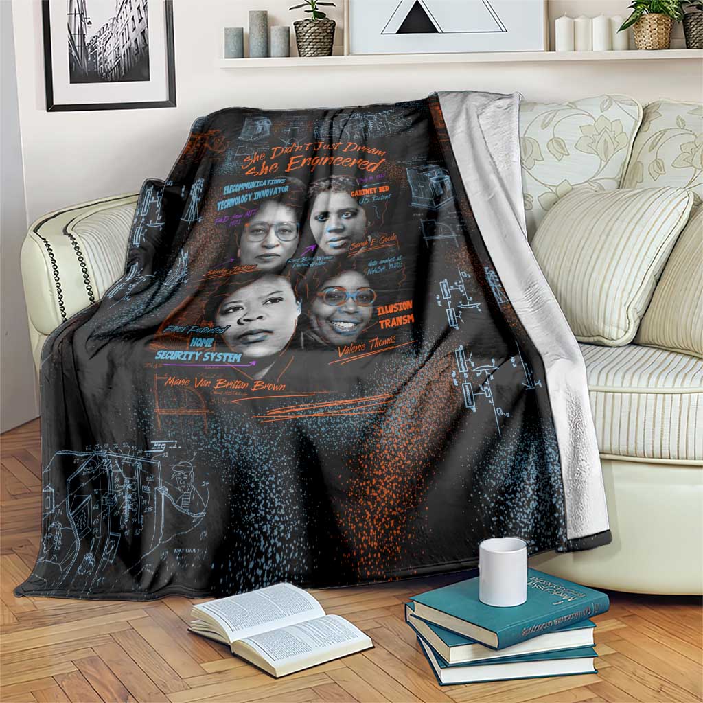 She Didn't Just Dream She Engineered Blanket African Celebrating Trailblazing Black Women Innovators in Technology and Engineering - Wonder Print Shop