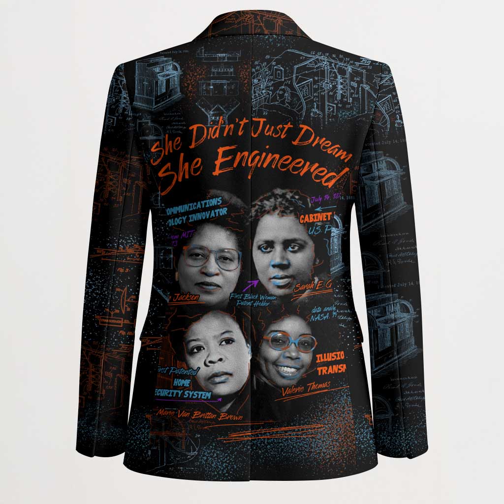 She Didn't Just Dream She Engineered Blazer African Celebrating Trailblazing Black Women Innovators in Technology and Engineering - Wonder Print Shop