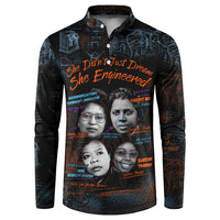 She Didn't Just Dream She Engineered Button Sweatshirt African Celebrating Trailblazing Black Women Innovators in Technology and Engineering - Wonder Print Shop