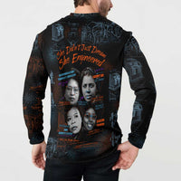 She Didn't Just Dream She Engineered Button Sweatshirt African Celebrating Trailblazing Black Women Innovators in Technology and Engineering - Wonder Print Shop