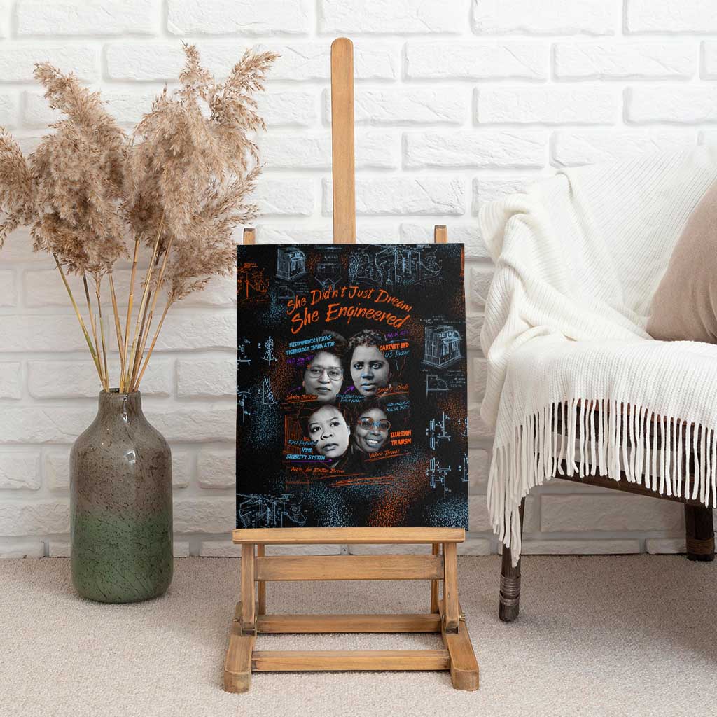 She Didn't Just Dream She Engineered Canvas Wall Art African Celebrating Trailblazing Black Women Innovators in Technology and Engineering - Wonder Print Shop