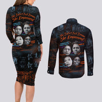 She Didn't Just Dream She Engineered Couples Matching Long Sleeve Bodycon Dress and Long Sleeve Button Shirt African Celebrating Trailblazing Black Women Innovators in Technology and Engineering - Wonder Print Shop