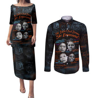 She Didn't Just Dream She Engineered Couples Matching Puletasi and Long Sleeve Button Shirt African Celebrating Trailblazing Black Women Innovators in Technology and Engineering - undefined