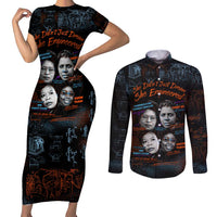 She Didn't Just Dream She Engineered Couples Matching Short Sleeve Bodycon Dress and Long Sleeve Button Shirt African Celebrating Trailblazing Black Women Innovators in Technology and Engineering - Wonder Print Shop