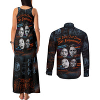 She Didn't Just Dream She Engineered Couples Matching Tank Maxi Dress and Long Sleeve Button Shirt African Celebrating Trailblazing Black Women Innovators in Technology and Engineering - Wonder Print Shop