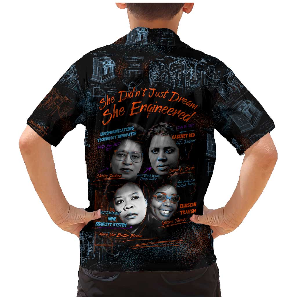 She Didn't Just Dream She Engineered Family Matching Mermaid Dress and Hawaiian Shirt African Celebrating Trailblazing Black Women Innovators in Technology and Engineering - Wonder Print Shop