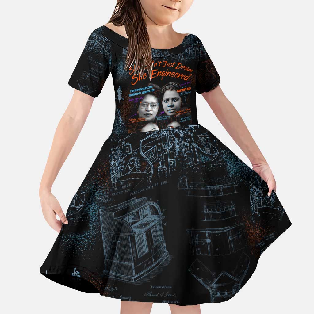 She Didn't Just Dream She Engineered Family Matching Mermaid Dress and Hawaiian Shirt African Celebrating Trailblazing Black Women Innovators in Technology and Engineering - Wonder Print Shop