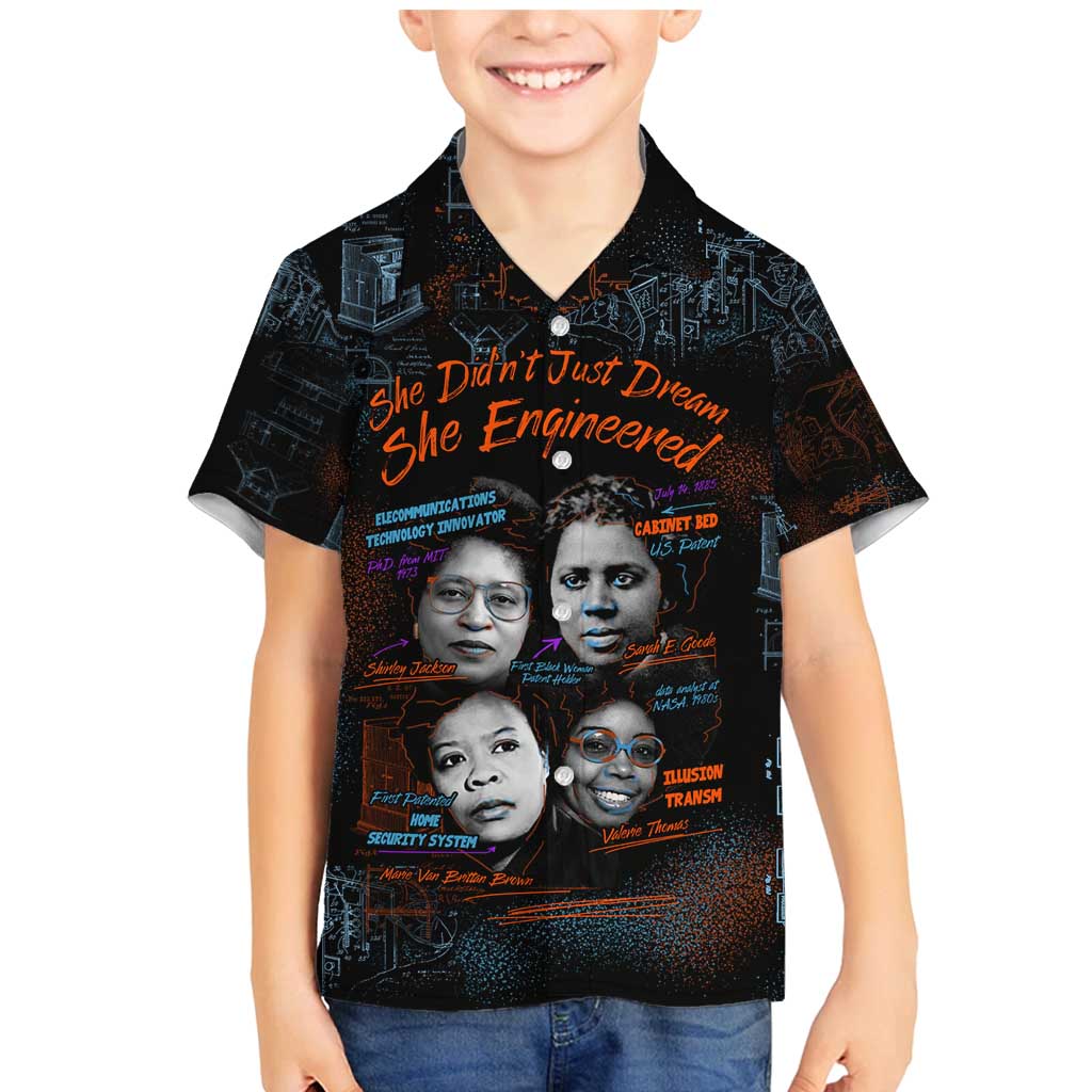 She Didn't Just Dream She Engineered Family Matching Mermaid Dress and Hawaiian Shirt African Celebrating Trailblazing Black Women Innovators in Technology and Engineering - Wonder Print Shop