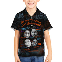She Didn't Just Dream She Engineered Family Matching Off The Shoulder Long Sleeve Dress and Hawaiian Shirt African Celebrating Trailblazing Black Women Innovators in Technology and Engineering - Wonder Print Shop