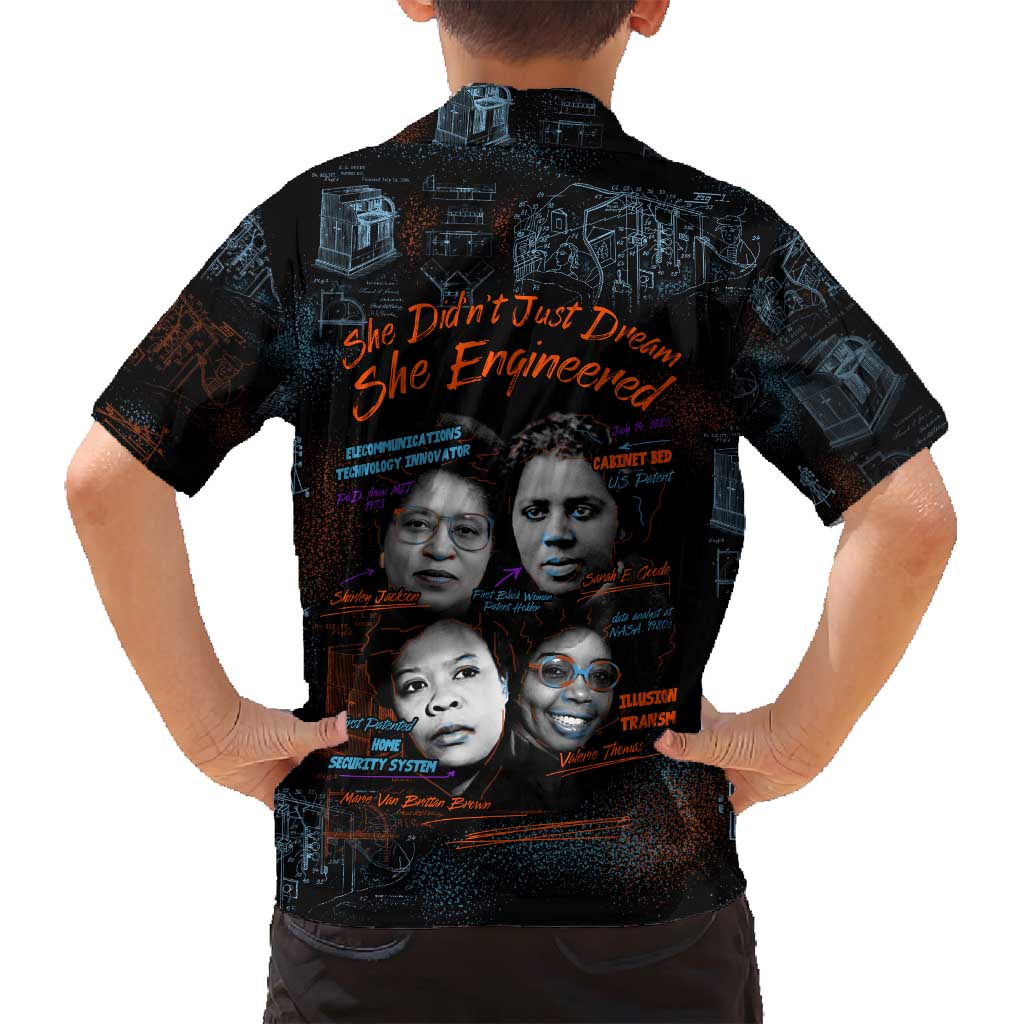She Didn't Just Dream She Engineered Family Matching Puletasi and Hawaiian Shirt African Celebrating Trailblazing Black Women Innovators in Technology and Engineering - Wonder Print Shop