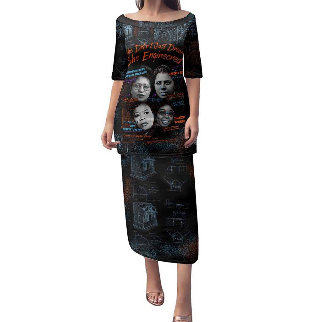 She Didn't Just Dream She Engineered Family Matching Puletasi and Hawaiian Shirt African Celebrating Trailblazing Black Women Innovators in Technology and Engineering - Wonder Print Shop