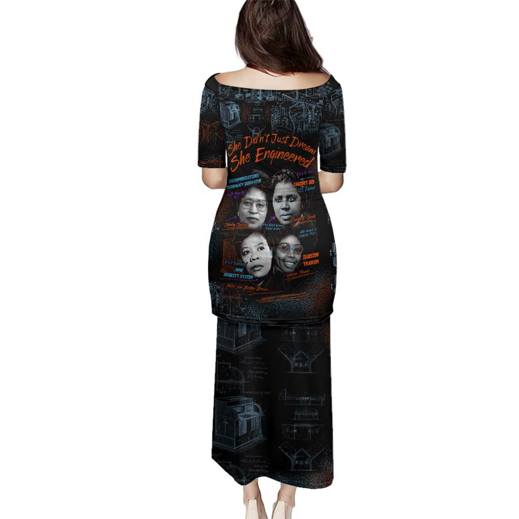 She Didn't Just Dream She Engineered Family Matching Puletasi and Hawaiian Shirt African Celebrating Trailblazing Black Women Innovators in Technology and Engineering - Wonder Print Shop