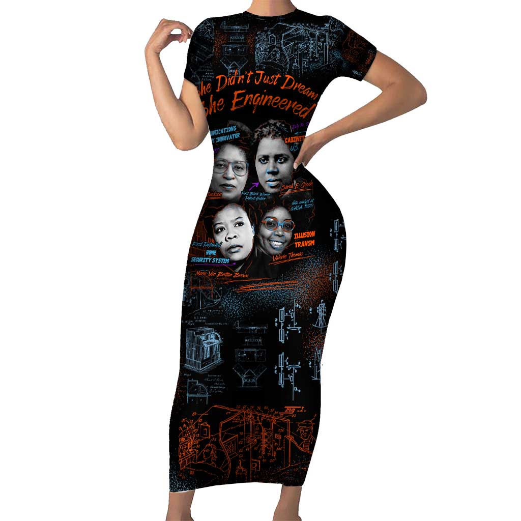 She Didn't Just Dream She Engineered Family Matching Short Sleeve Bodycon Dress and Hawaiian Shirt African Celebrating Trailblazing Black Women Innovators in Technology and Engineering - Wonder Print Shop