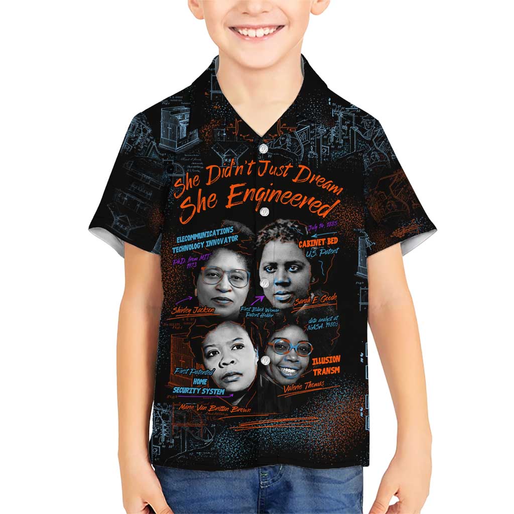 She Didn't Just Dream She Engineered Family Matching Short Sleeve Bodycon Dress and Hawaiian Shirt African Celebrating Trailblazing Black Women Innovators in Technology and Engineering - Wonder Print Shop