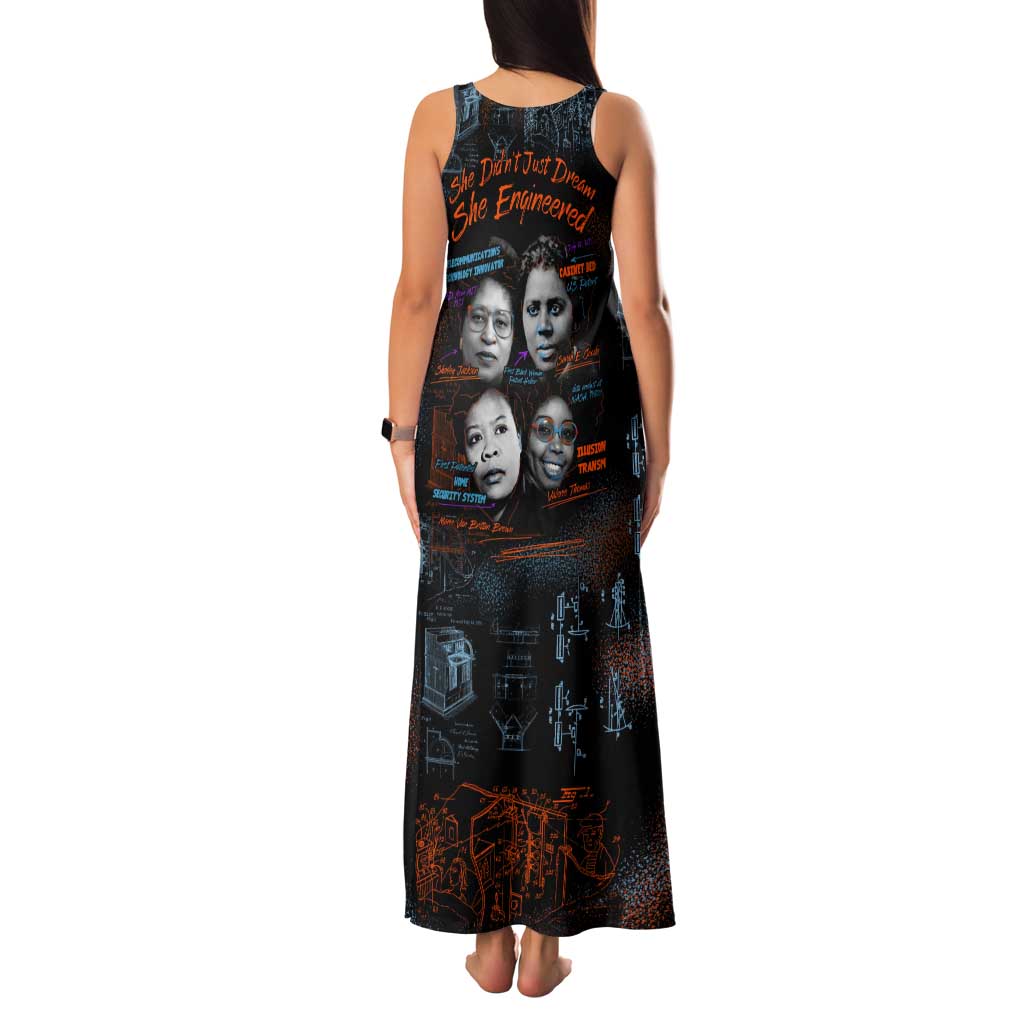 She Didn't Just Dream She Engineered Family Matching Tank Maxi Dress and Hawaiian Shirt African Celebrating Trailblazing Black Women Innovators in Technology and Engineering - Wonder Print Shop