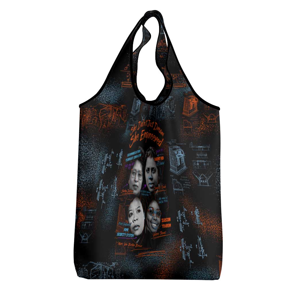 She Didn't Just Dream She Engineered Grocery Bag African Celebrating Trailblazing Black Women Innovators in Technology and Engineering - Wonder Print Shop