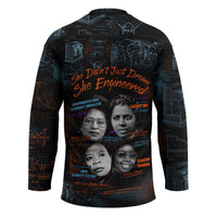 She Didn't Just Dream She Engineered Hockey Jersey African Celebrating Trailblazing Black Women Innovators in Technology and Engineering - Wonder Print Shop