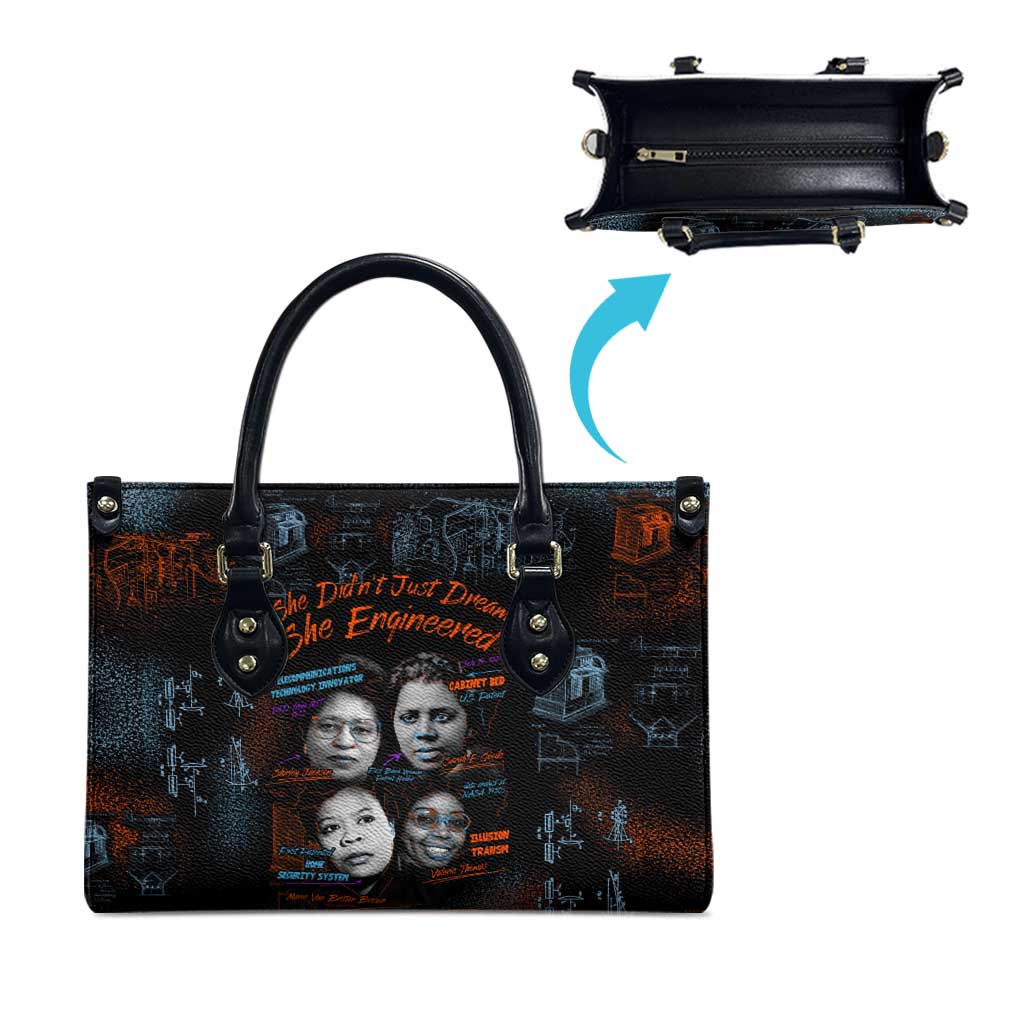 She Didn't Just Dream She Engineered Leather Bag African Celebrating Trailblazing Black Women Innovators in Technology and Engineering - Wonder Print Shop