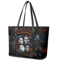 She Didn't Just Dream She Engineered Leather Tote Bag African Celebrating Trailblazing Black Women Innovators in Technology and Engineering - Wonder Print Shop