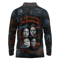 She Didn't Just Dream She Engineered Long Sleeve Polo Shirt African Celebrating Trailblazing Black Women Innovators in Technology and Engineering - Wonder Print Shop