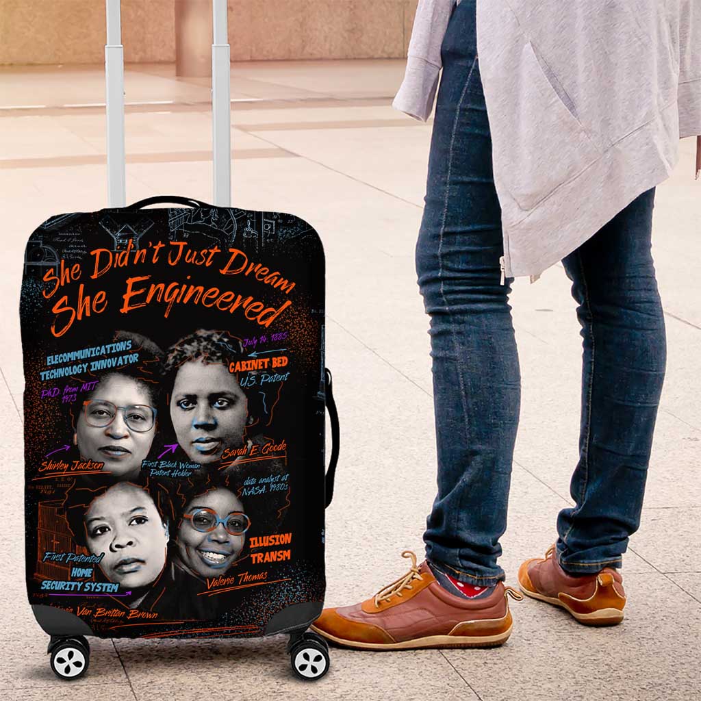 She Didn't Just Dream She Engineered Luggage Cover African Celebrating Trailblazing Black Women Innovators in Technology and Engineering - Wonder Print Shop