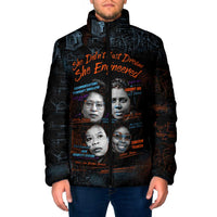 She Didn't Just Dream She Engineered Padded Jacket African Celebrating Trailblazing Black Women Innovators in Technology and Engineering - Wonder Print Shop