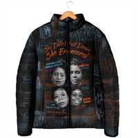 She Didn't Just Dream She Engineered Padded Jacket African Celebrating Trailblazing Black Women Innovators in Technology and Engineering - Wonder Print Shop