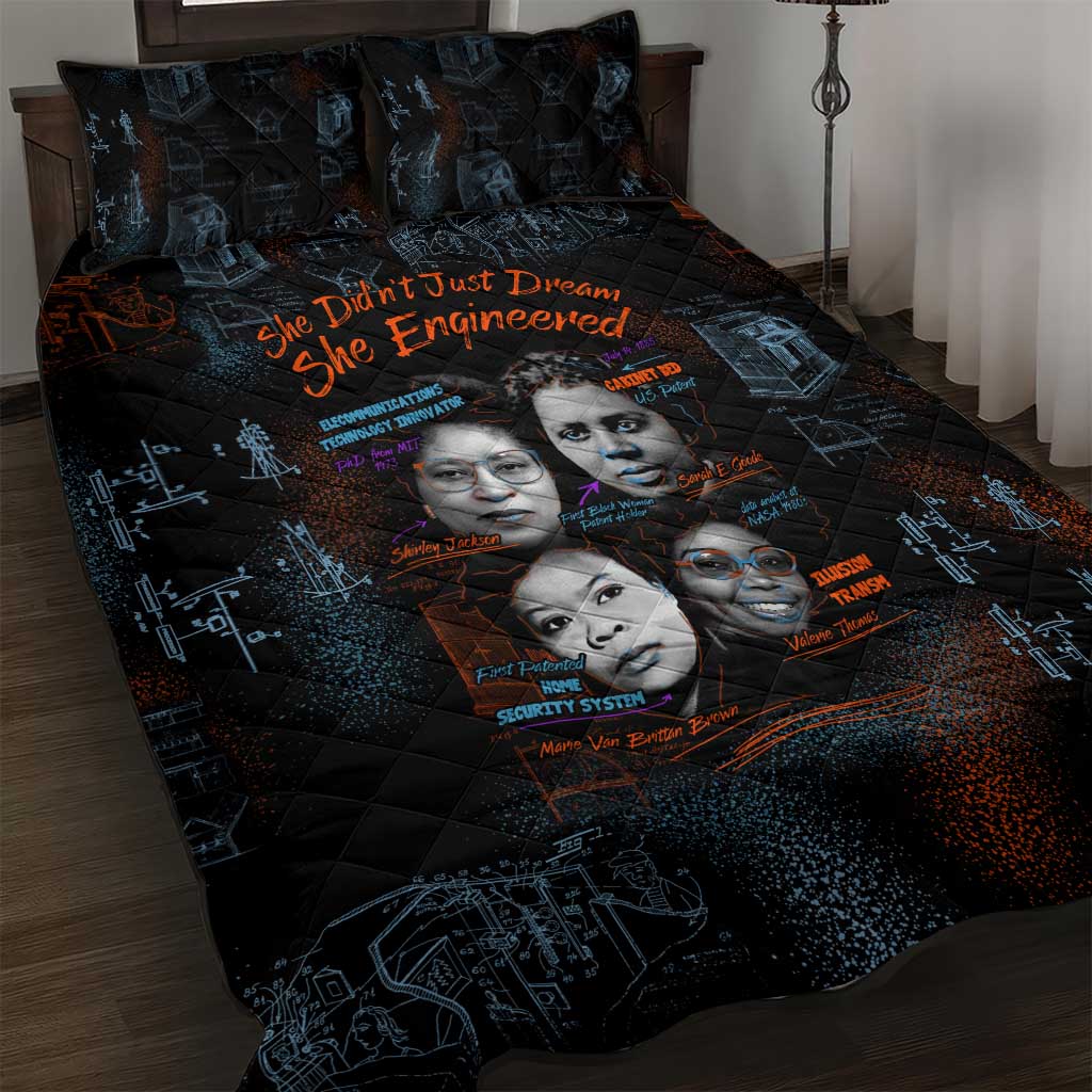 She Didn't Just Dream She Engineered Quilt Bed Set African Celebrating Trailblazing Black Women Innovators in Technology and Engineering - Wonder Print Shop