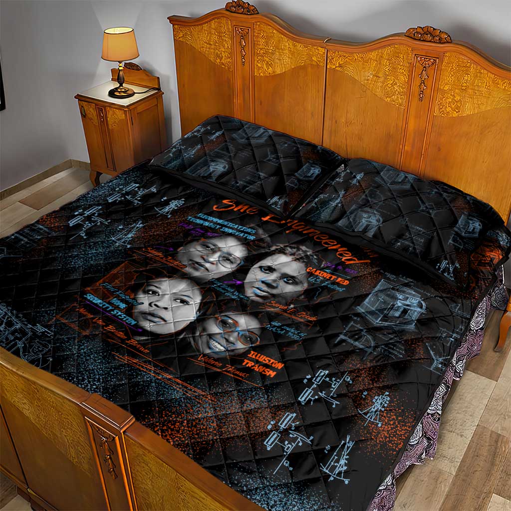 She Didn't Just Dream She Engineered Quilt Bed Set African Celebrating Trailblazing Black Women Innovators in Technology and Engineering - Wonder Print Shop